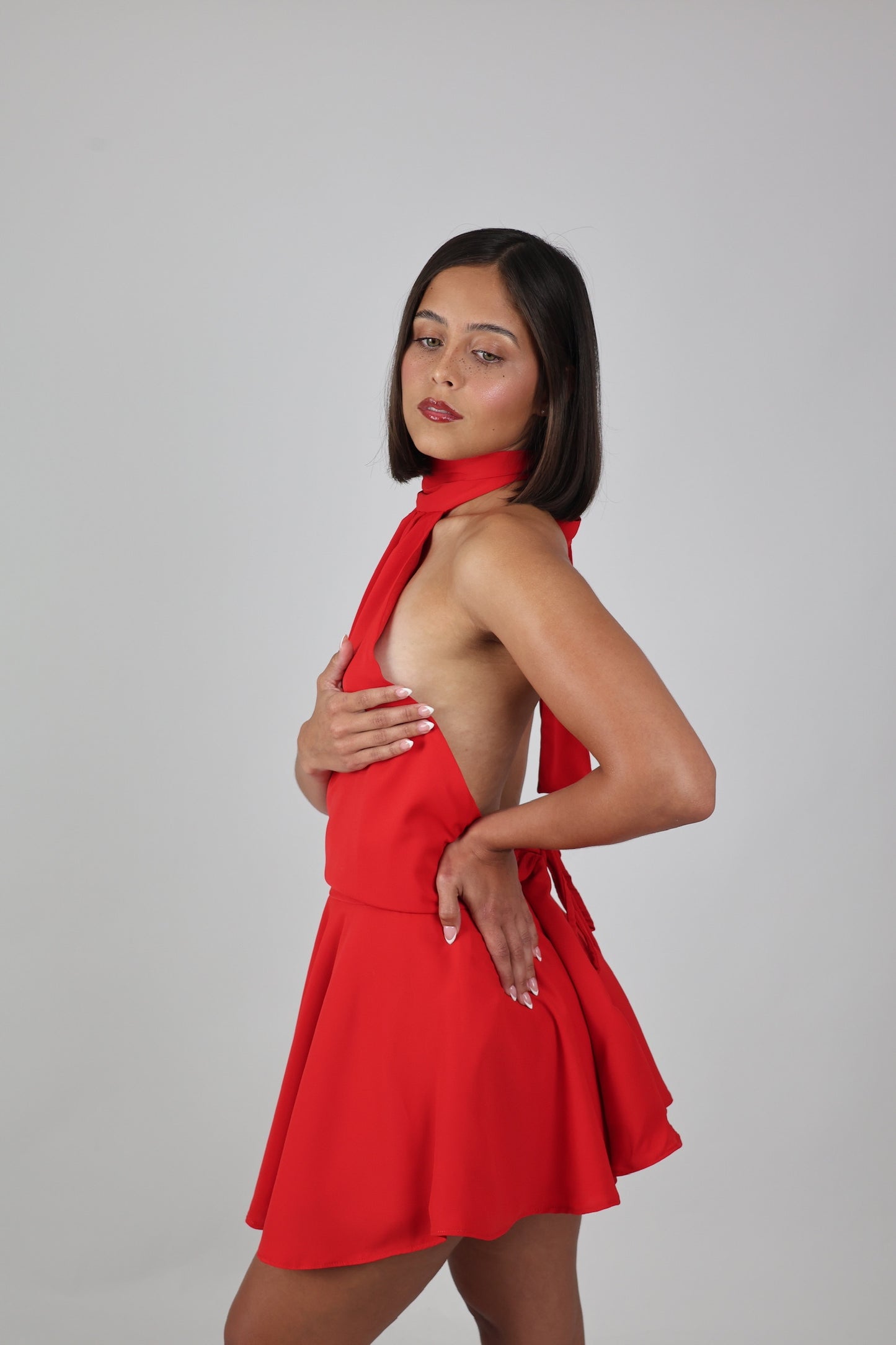 Halter backless dress